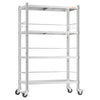 VEVOR Stainless Steel Shelving 4-Tier 31.5 x 15.8 x 53.7 in Storage Rack, for Kitchen Pantry Garage, 300 lb Per Shelf Heavy-Duty Freestanding Organizer with Wheels, 3-Level Adjustable Shelves, 6 Hook