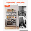 VEVOR Stainless Steel Shelving 5-Tier 47.2 x 17.7 x 73.7 in Storage Rack, for Kitchen Pantry Garage, 1200 lb Total Capacity Heavy-Duty Freestanding Organizer with Wheels, 3-Level Adjustable Shelves