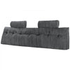 VEVOR Headboard Pillow, King Size Wedge Headboard Pillow with 2 Side Pockets and 2 Headrests, Bed Wedge Pillow with Washable Flannel Cloth, for Reading, Gaming, Resting, Working in Bed, Grey