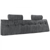 VEVOR Headboard Pillow, King Size Wedge Headboard Pillow with 2 Side Pockets and 2 Headrests, Bed Wedge Pillow with Washable Flannel Cloth, for Reading, Gaming, Resting, Working in Bed, Grey