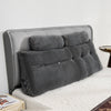 VEVOR Headboard Pillow, Queen Size Wedge Headboard Pillow with 2 Side Pockets and 2 Headrests, Bed Wedge Pillow with Washable Flannel Cloth, for Reading, Gaming, Resting, Working in Bed, Grey
