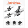 VEVOR Boat Trailer Steps, 2-Step, Heavy-Duty Boat Trailer Steps with Handle, Non-Slip Surface, 3 Mounting Angle Options, Carbon Steel Ladder Suitable for 3" x 3"/3" x 5"/4" x 4" Frame, Bottom Mounting