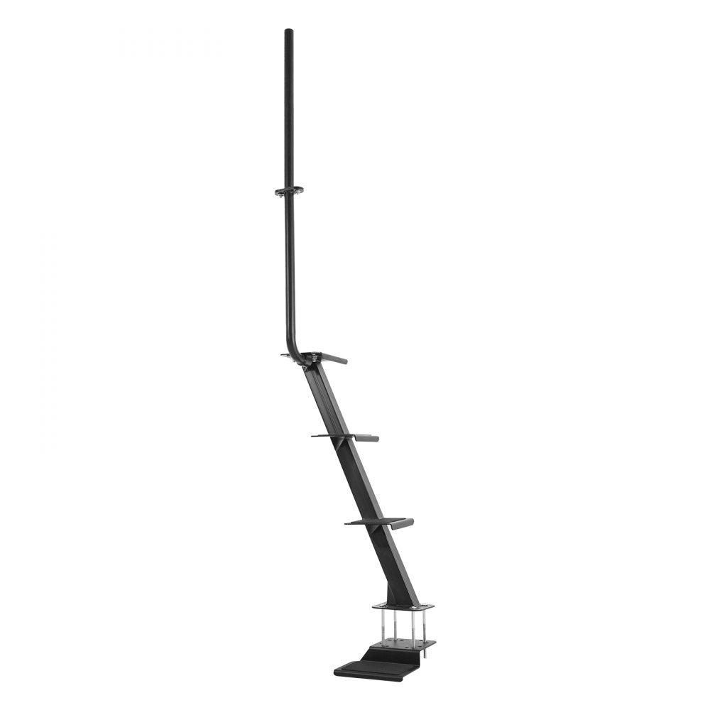 VEVOR Boat Trailer Steps, 4-Step, Heavy-Duty Boat Trailer Steps with Handle, Non-Slip Surface, 3 Mounting Angle Options, Carbon Steel Ladder Suitable for 3" x 3"/3" x 5"/4" x 4" Frame, Bottom Mounting
