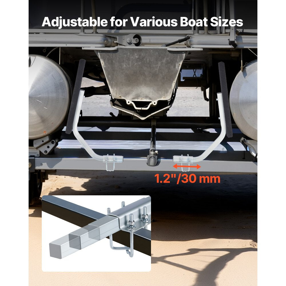 VEVOR Boat Trailer Guides, 1.2 in Adjustable Width Trailers Guide, 2PCS High-Hardness Steel Trailer Guide-Ons with Thick Support Pads, Fits L-Beam, Box or C-Channel Bunk-Style Pontoon Trailers