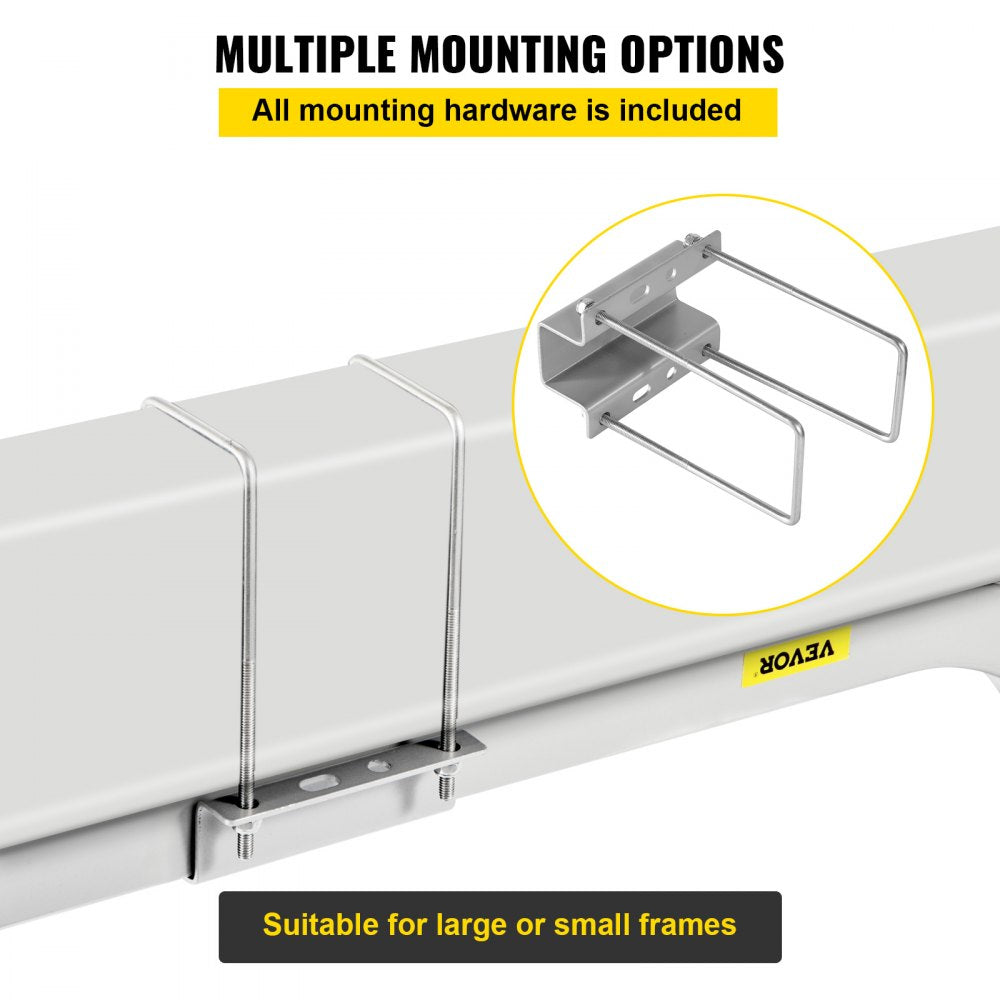 VEVOR Boat Trailer Guide-on, 22\", 2PCS Steel Trailer Post Guide ons, with White PVC Tube Covers, Complete Mounting Accessories Included, for Ski Boat, Fishing Boat or Sailboat Trailer