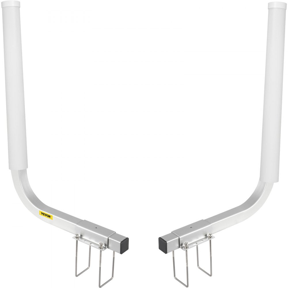VEVOR Boat Trailer Guide-on, 22\", 2PCS Steel Trailer Post Guide ons, with White PVC Tube Covers, Complete Mounting Accessories Included, for Ski Boat, Fishing Boat or Sailboat Trailer
