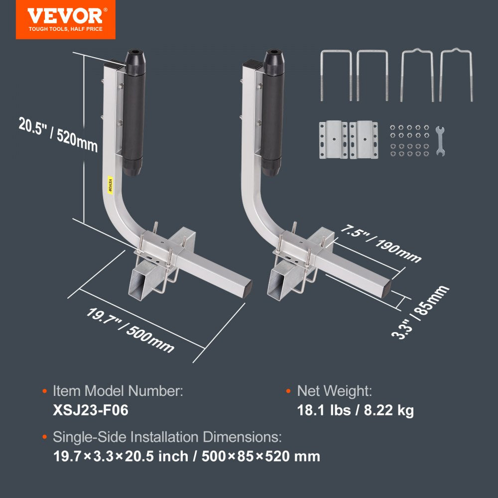 VEVOR Marine Trailer Guide Set, 20.5” Flexibly Adjustable Poles, Pair of Steel Anti-Rust Guides, Durable Roller Support for Ski, Fishing, or Sailboat Trailers 2024