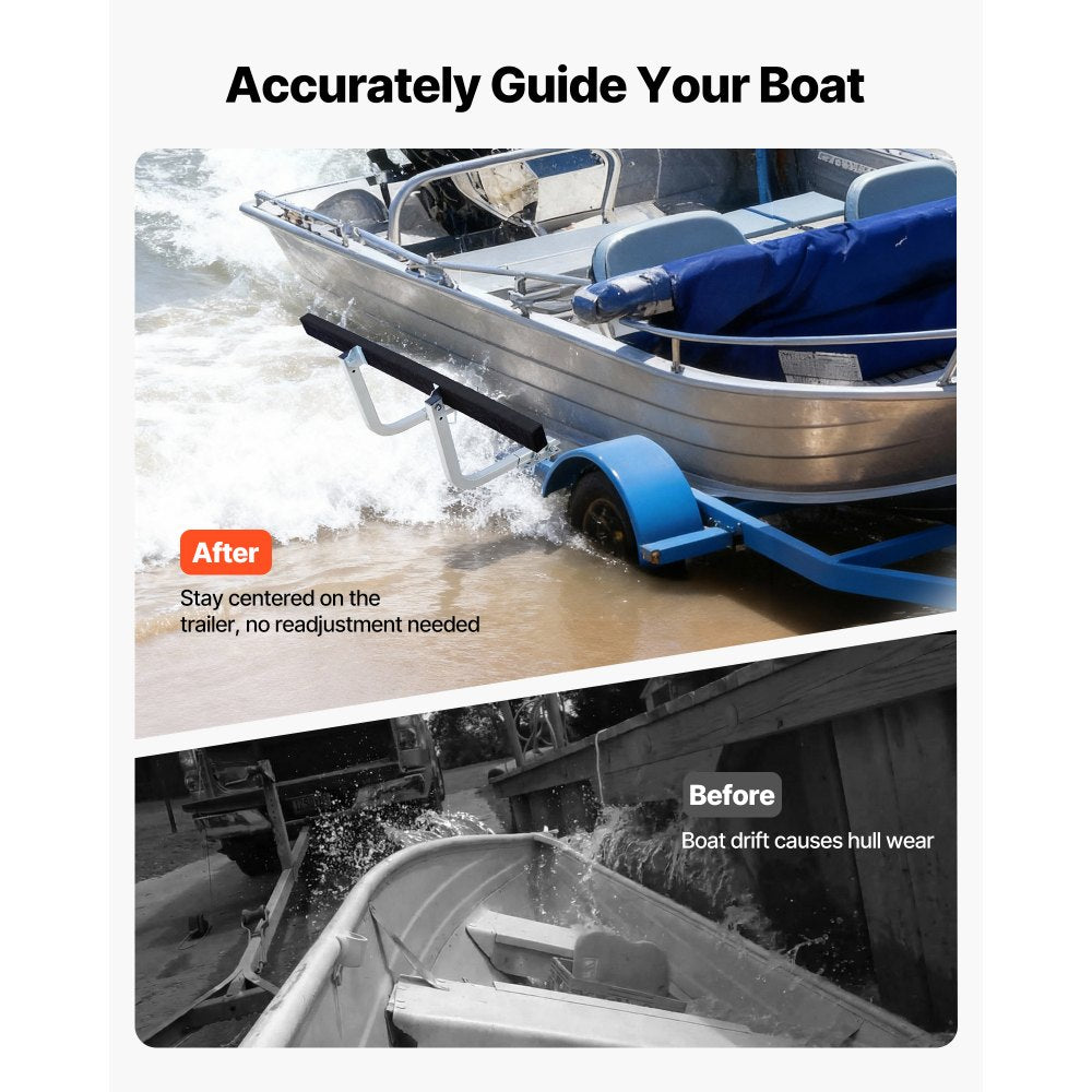 VEVOR Boat Trailer Guides, 16.7 in/18.7 in Height Adjustable Trailers Guide, 2PCS Thickened Steel Trailer Guide-Ons with Thick Support Pads, Fits L-Beam, Box or C-Channel Bunk-Style Pontoon Trailers