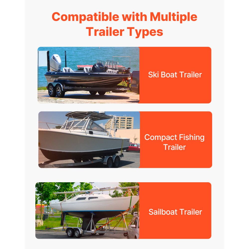 VEVOR Boat Trailer Guide, 2PCS Adjustable Short Bunk Guide-Ons, Hardened Steel Trailer Guide Poles with Soft Cushion, Heavy Duty Roller Guide Design, for Ski Boat, Fishing Boat or Sailboat Trailer
