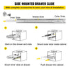 VEVOR Heavy Duty Drawer Slides 2PCS Drawer Slides 24\" Locking Drawer Slides 250LBS Capacity Heavy Duty Slides Three Section Full Extension Drawer Slide Cold-Rolled Steel Industrial Drawer Slides