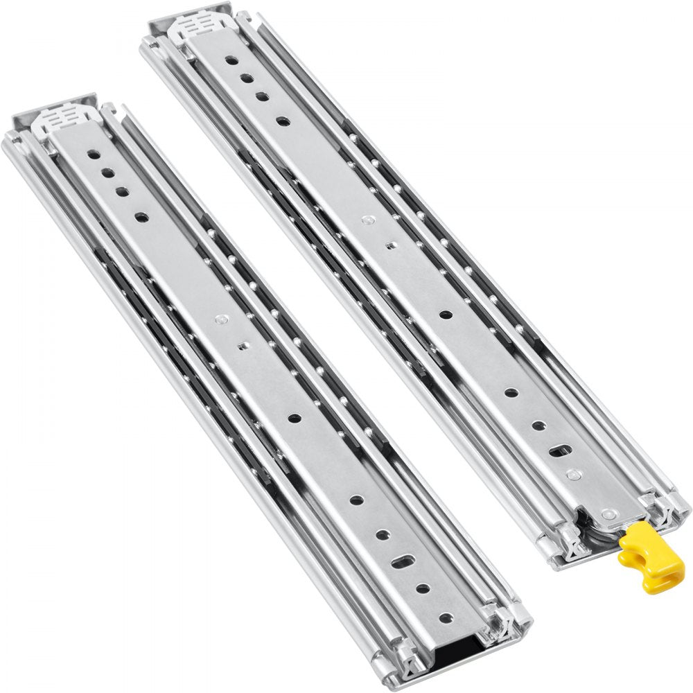 VEVOR Heavy Duty Drawer Slides 40\" Length, Locking Drawer Slides 500lbs Load Capacity Long Full Extension Drawer Slide 1 Pair Side Mount Ball Bearing Drawer Glides Push to Open Drawer Runners Rail