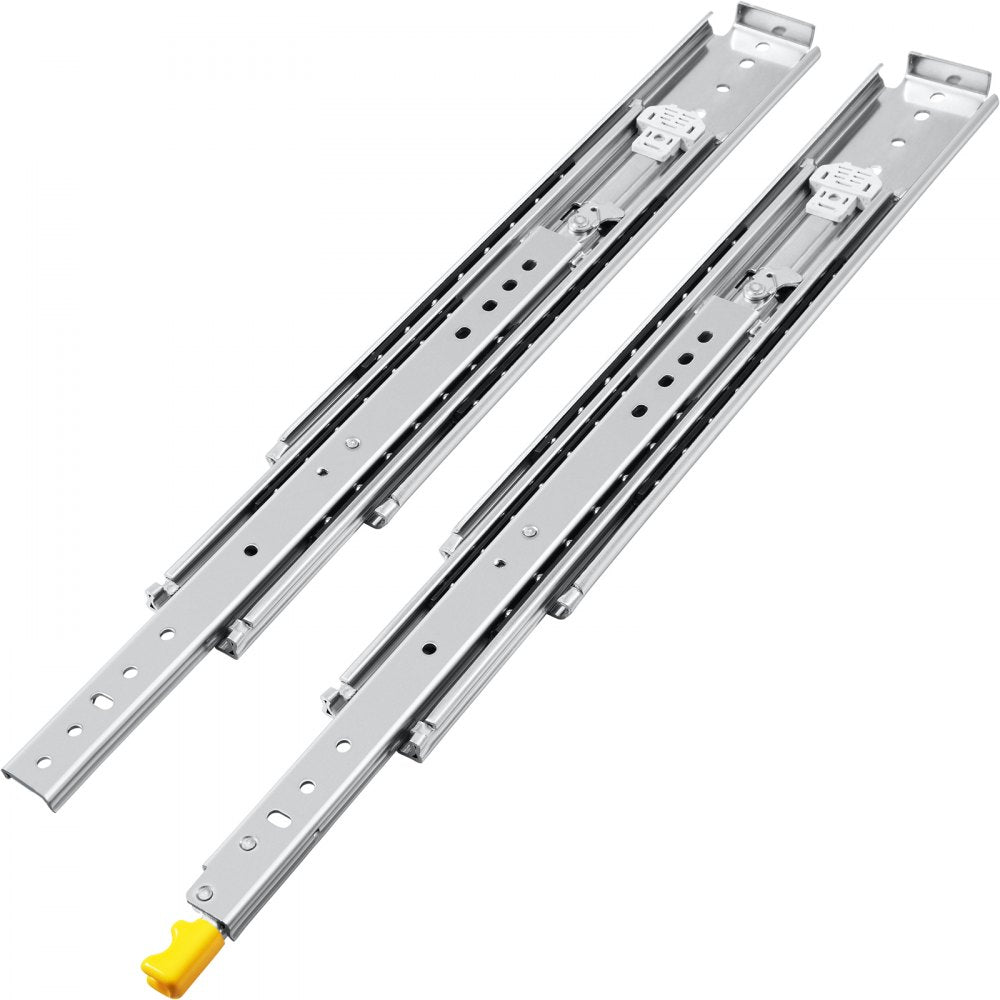 VEVOR Heavy Duty Drawer Slides 40\" Length, Locking Drawer Slides 500lbs Load Capacity Long Full Extension Drawer Slide 1 Pair Side Mount Ball Bearing Drawer Glides Push to Open Drawer Runners Rail