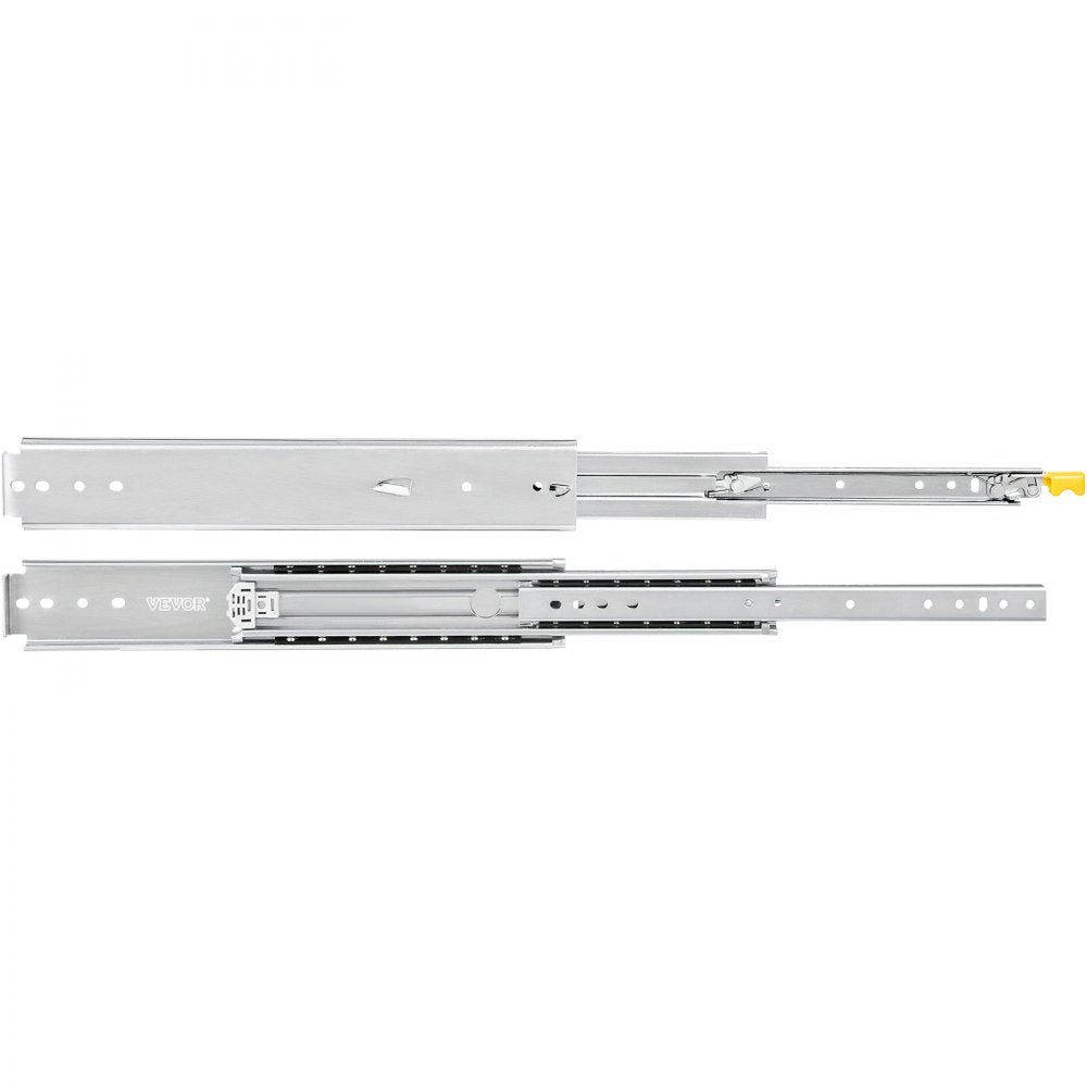 VEVOR Heavy Duty Drawer Slides 40\" Length, Locking Drawer Slides 500lbs Load Capacity Long Full Extension Drawer Slide 1 Pair Side Mount Ball Bearing Drawer Glides Push to Open Drawer Runners Rail