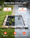 VEVOR Pond Liner 15 x 15 ft, 45 Mil, EPDM Rubber Fish Koi Pond Liner and Underlayment Combo, Easy to Cut, Durable & Leakproof, for Outdoor Ponds, Water Garden, Waterfall, Fishpond, Fountains, Black