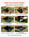 VEVOR Pond Liner 15 x 15 ft, 45 Mil, EPDM Rubber Fish Koi Pond Liner and Underlayment Combo, Easy to Cut, Durable & Leakproof, for Outdoor Ponds, Water Garden, Waterfall, Fishpond, Fountains, Black