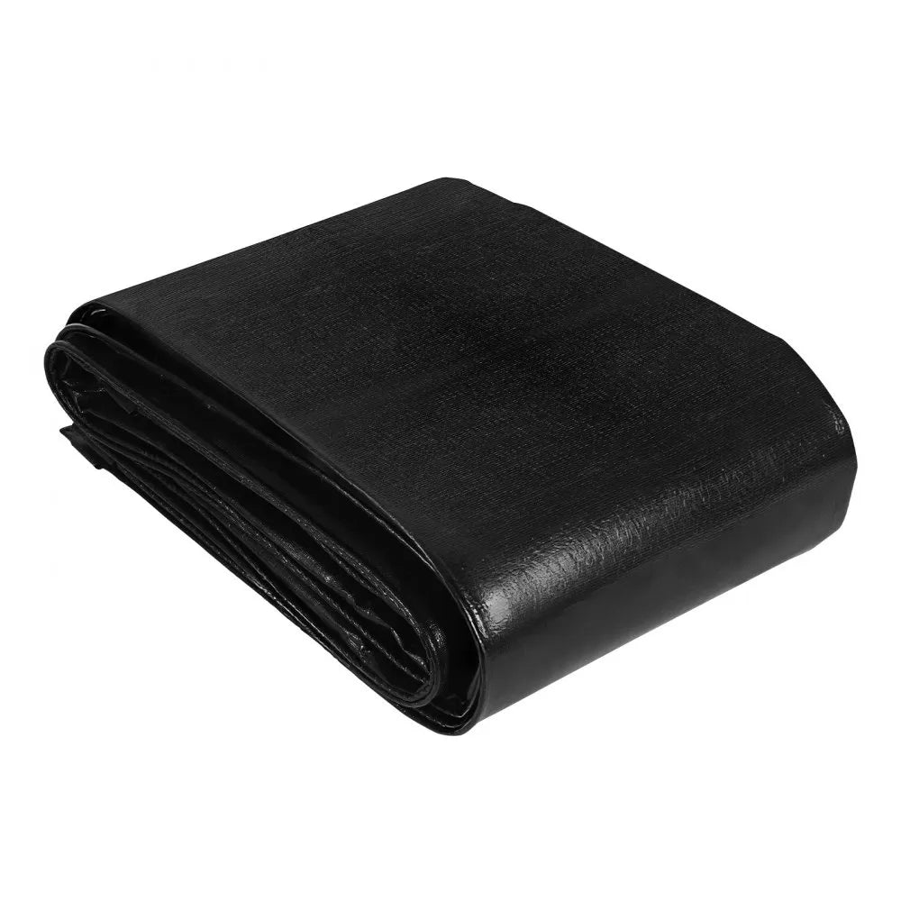 VEVOR 20 x 20 ft Pond Liner, 14 Mil Thickness, 3-Layer Reinforced PE Fish Koi Pond Liner for Outdoor Ponds, with Hemmed Edge and 4 Metal Buttonholes, for Water Garden, Waterfall, and Fountains, Black