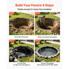 VEVOR 8 x 10 ft Pond Liner, 45 Mil Thickness, EPDM Rubber Material Fish Pond Liner for Outdoor Ponds, Easy to Cut, Durable & Leakproof, for Water Garden, Waterfall, Fishpond, Koi, Fountains, Black