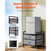VEVOR Mini Fridge Stand with Storage, 176 lb-Capacity Mini Fridge Table with 2 Drawers & 4 Swivel Wheels, Mobile Mini Fridge Shelf, Gray Mini Fridge Organizer for Dorm, Apartment, Office, Bedroom
