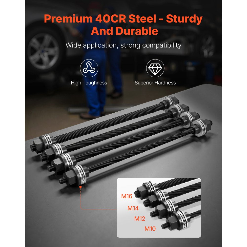 VEVOR Pull and Press Sleeve Kit, 26 PCS, Steel Bush Removal Insertion Sleeve Tools with Carrying Case, Compatible with LCV and HGV Engines, for Removing and Installing Bushings, Bearings, and Seals