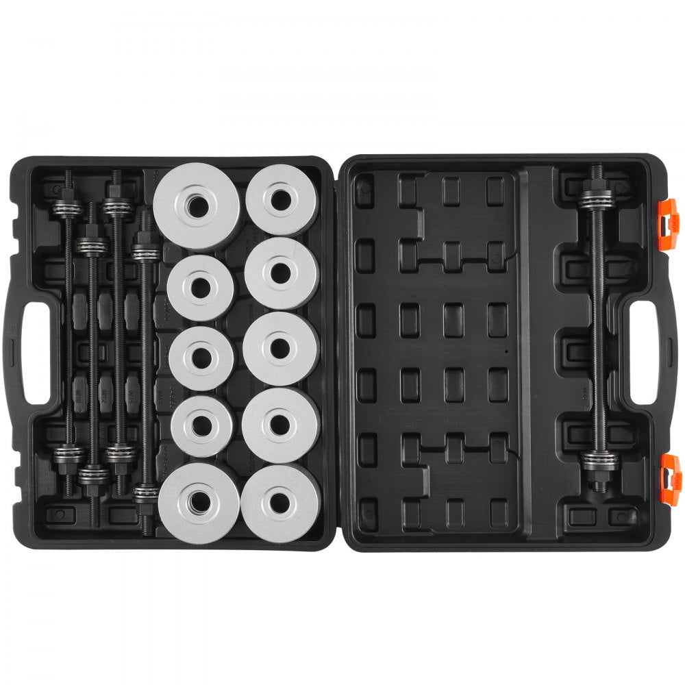 VEVOR 27 PCS Pull and Press Sleeve Kit, Steel Bush Bearing Removal and Installation Set, Bush Removal Insertion Sleeve Tools with Carrying Case, Multi-Vehicle Compatibility for LCV and HGV Engines