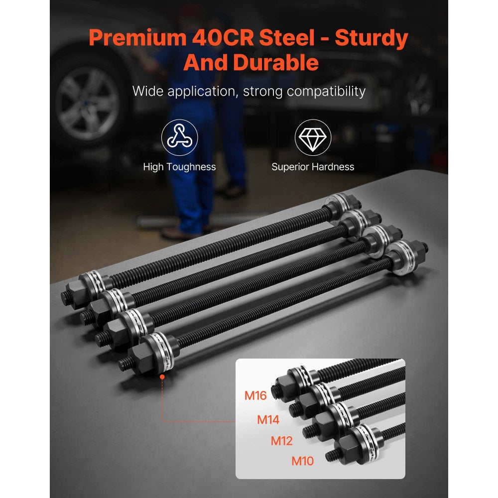 VEVOR Pull and Press Sleeve Kit, 28 PCS, Steel Bush Removal Insertion Sleeve Tools with Carrying Case, Compatible with LCV and HGV Engines, for Removing and Installing Bushings, Bearings, and Seals