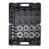 VEVOR Pull and Press Sleeve Kit, 28 PCS, Steel Bush Removal Insertion Sleeve Tools with Carrying Case, Compatible with LCV and HGV Engines, for Removing and Installing Bushings, Bearings, and Seals