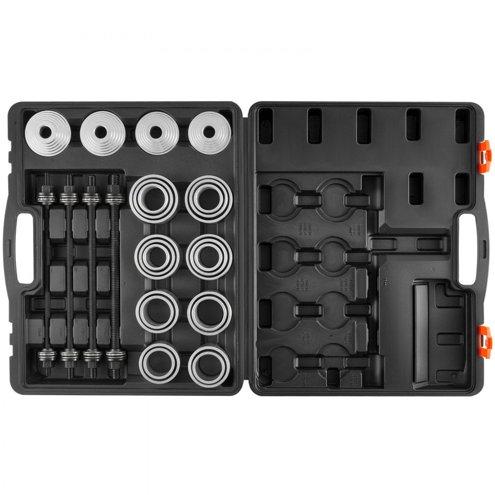 VEVOR 28 PCS Pull and Press Sleeve Kit, Steel Bush Bearing Removal and Installation Set, Bush Removal Insertion Sleeve Tools with Carrying Case, Multi-Vehicle Compatibility for LCV and HGV Engines