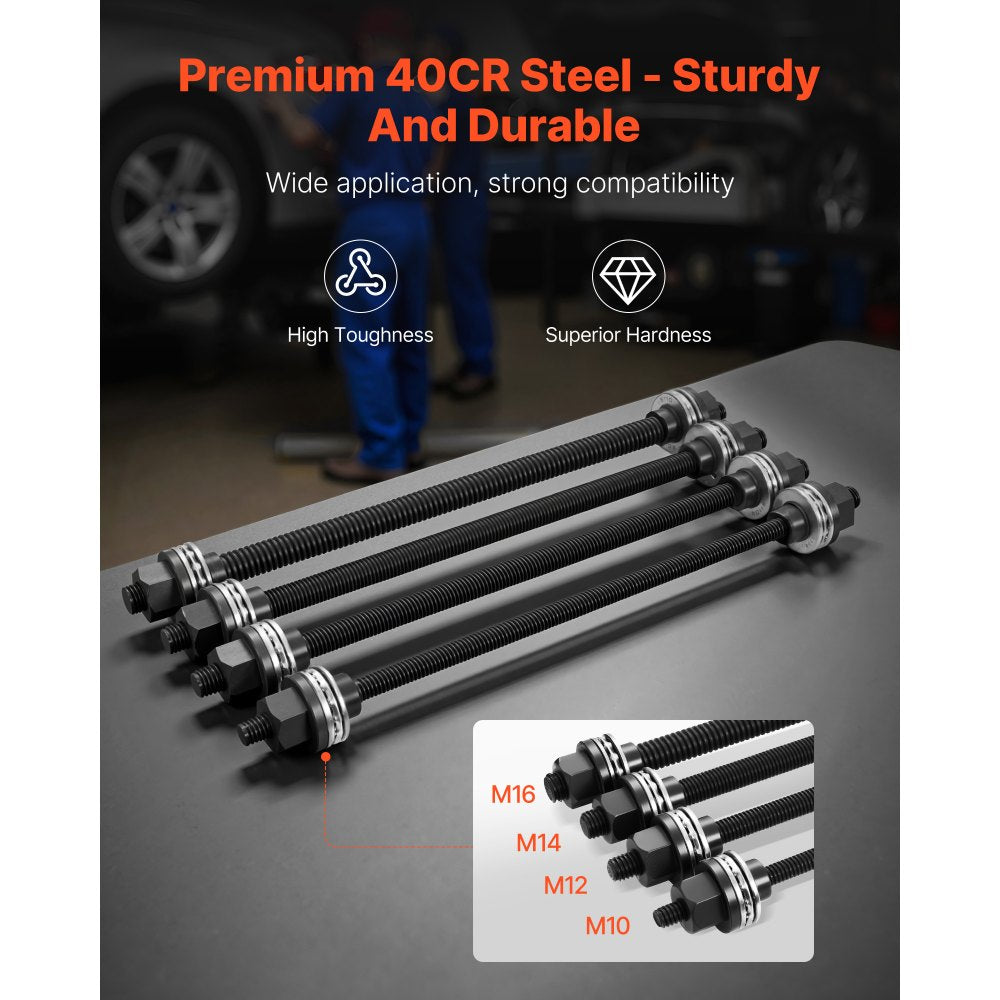 VEVOR Pull and Press Sleeve Kit, 36 PCS, Steel Bush Removal Insertion Sleeve Tools with Carrying Case, Compatible with LCV and HGV Engines, for Removing and Installing Bushings, Bearings, and Seals