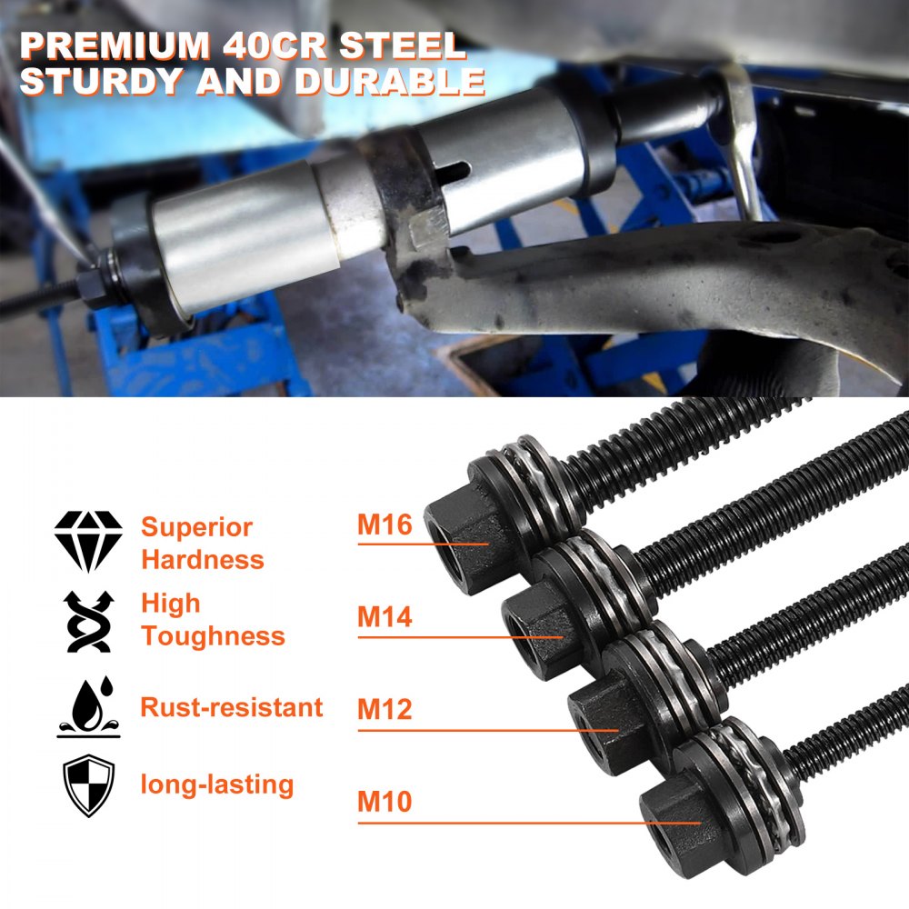 VEVOR 36 PCS Pull and Press Sleeve Kit, Steel Bush Bearing Removal and Installation Set, Bush Removal Insertion Sleeve Tools with Carrying Case, Multi-Vehicle Compatibility for LCV and HGV Engines