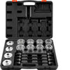 VEVOR 36 PCS Pull and Press Sleeve Kit, Steel Bush Bearing Removal and Installation Set, Bush Removal Insertion Sleeve Tools with Carrying Case, Multi-Vehicle Compatibility for LCV and HGV Engines