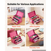 VEVOR Steel Tool Box with 2 Drawers and Top Storage Portable Metal Toolbox, for Garage Workshop Repair Shop Workbench, Magnetic Design, Heavy Duty Tool Storage Cabinet Organizer, with Liners, Pink