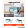 VEVOR Steel Tool Box with 3 Drawers Portable Metal Toolbox Heavy Duty Green, for Garage Workshop Repair Shop Workbench, Magnetic Design, Tool Chest Cabinet Storage Organizer, with Protective Liners