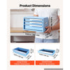 VEVOR Steel Tool Box with 3 Drawers Portable Metal Toolbox Heavy Duty Blue, for Garage Workshop Repair Shop Workbench, Magnetic Design, Tool Chest Cabinet Storage Organizer, with Protective Liners