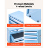 VEVOR Steel Tool Box with 3 Drawers Portable Metal Toolbox Heavy Duty Blue, for Garage Workshop Repair Shop Workbench, Magnetic Design, Tool Chest Cabinet Storage Organizer, with Protective Liners