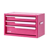 VEVOR Steel Tool Box with 3 Drawers Portable Metal Toolbox Heavy Duty Pink, for Garage Workshop Repair Shop Workbench, Magnetic Design, Tool Chest Cabinet Storage Organizer, with Protective Liners