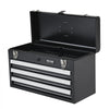 VEVOR Metal Tool Box, 20.5-inch, Portable Metal Tool Box with 3 Drawers, Small Tool Chest with EVA Liners, Ball Bearing Slide Drawers Locking & Powder Coated Finish, Multi-Function Tool Organizer