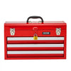 VEVOR Metal Tool Box, 20.5-inch, Portable Metal Tool Box with 3 Drawers, Small Tool Chest with EVA Liners, Ball Bearing Slide Drawers Locking & Powder Coated Finish, Multi-Function Tool Organizer, Red