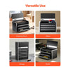 VEVOR Metal Tool Box, 8.6-inch, Portable Metal Tool Box with 3 Drawers, Small Tool Chest with EVA Liners and PP Feet Pads, Heavy-Duty Steel With Ball Bearing Opening and Powder Coated Finish, Black