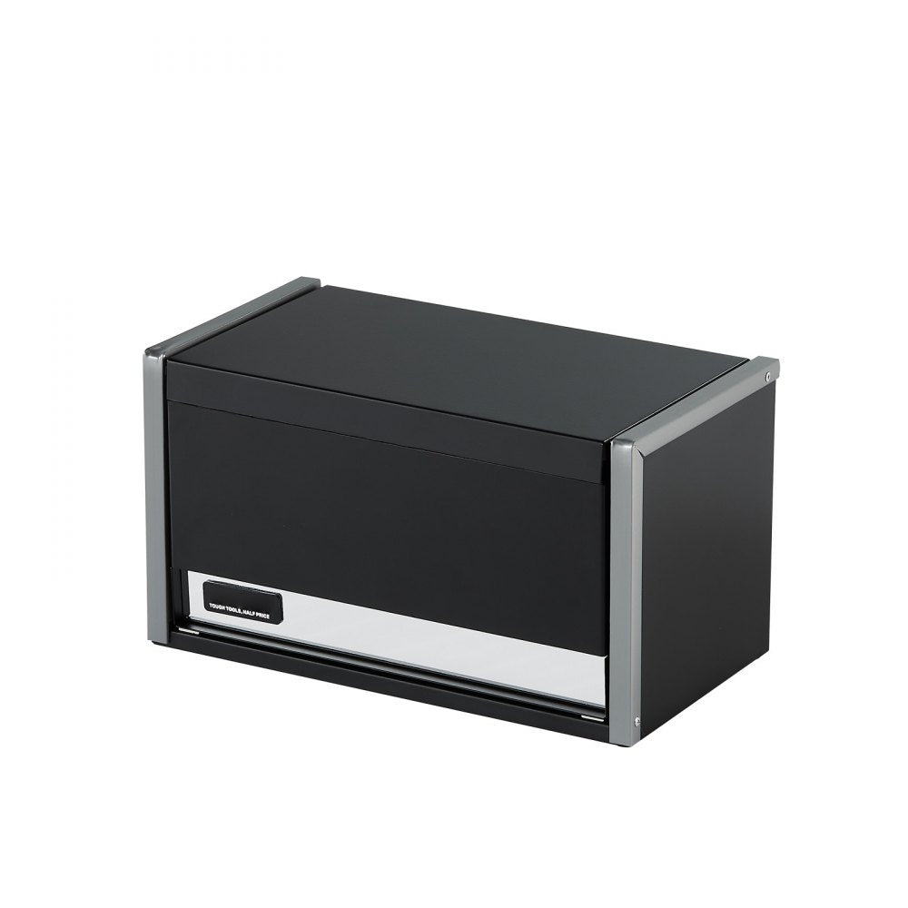 VEVOR Metal Tool Box, 8.6-inch, Portable Metal Tool Box with 3 Drawers, Small Tool Chest with EVA Liners and PP Feet Pads, Heavy-Duty Steel With Ball Bearing Opening and Powder Coated Finish, Black