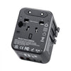 VEVOR Universal Travel Adapter, 5-in-1, International European Power Adapter with 2 USB-C, 2 USB-A Ports, 1 AC Outlet, 4 Different Plugs, Worldwide Plug Adaptor Wall Charger, for Europe UK EU AUS USA