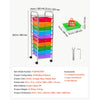 VEVOR Rolling Cart with Drawers, 10 Drawer Storage Organizer, Mobile Utility Cart with Steel Frame, Universal Casters & 2 Brakes, Great for Office, Classroom, Craft Tools, Garage, Studio, Rainbow