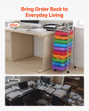 VEVOR Rolling Cart with Drawers, 10 Drawer Storage Organizer, Mobile Utility Cart with Steel Frame, Universal Casters & 2 Brakes, Great for Office, Classroom, Craft Tools, Garage, Studio, Rainbow