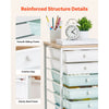VEVOR Rolling Cart with Drawers, 8 Drawer Storage Organizer, Mobile Utility Cart with Wood Top, Steel Frame, Universal Casters & 2 Brakes, for Office, Classroom, Craft Supplies, Bedroom, Green Blue
