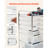 VEVOR Rolling Cart with Drawers, Double Row 12 Drawer Storage Organizer, Mobile Utility Cart with Chrome Steel Frame, Universal Casters & 2 Brakes, for Office, Classroom, Craft Room, Studio, Garage