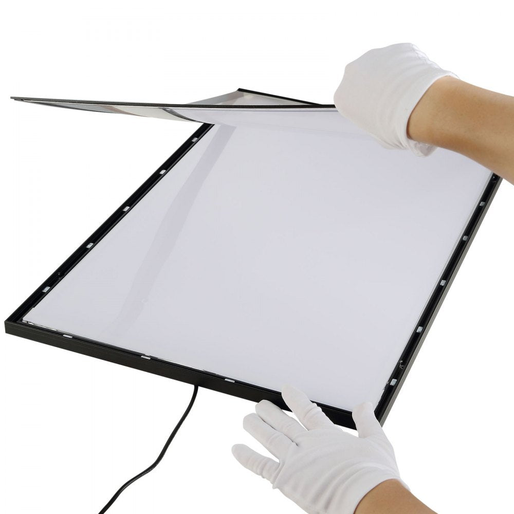 VEVOR LED Poster Frame in Black, 24" x 36" Photo Frame, Sidewalk Sign for Advertising Display, Picture Aluminum Frame with Backlighting LED Light Box, Horizontal & Vertical Formats for Wall, Single