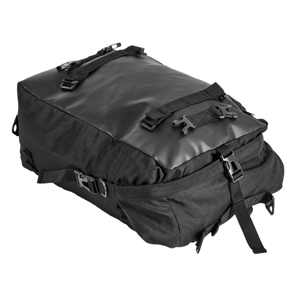 VEVOR Motorcycle Tail Bag, 30 L Motorcycle Rear Seat Bag with Waterproof Rain Cover, Outdoor Sports Motorbike Luggage Storage Trunk Rack Backpack with Shoulder Straps, Universal Fit Rear Racks, Black