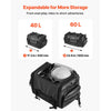 VEVOR Motorcycle Tail Bag, 40-60 L Expandable Motorcycle Rear Seat Bag with Waterproof Rain Cover, Foldable Outdoor Sports Motorbike Luggage Storage with Shoulder Straps, Pocket & Elastic Cord, Black