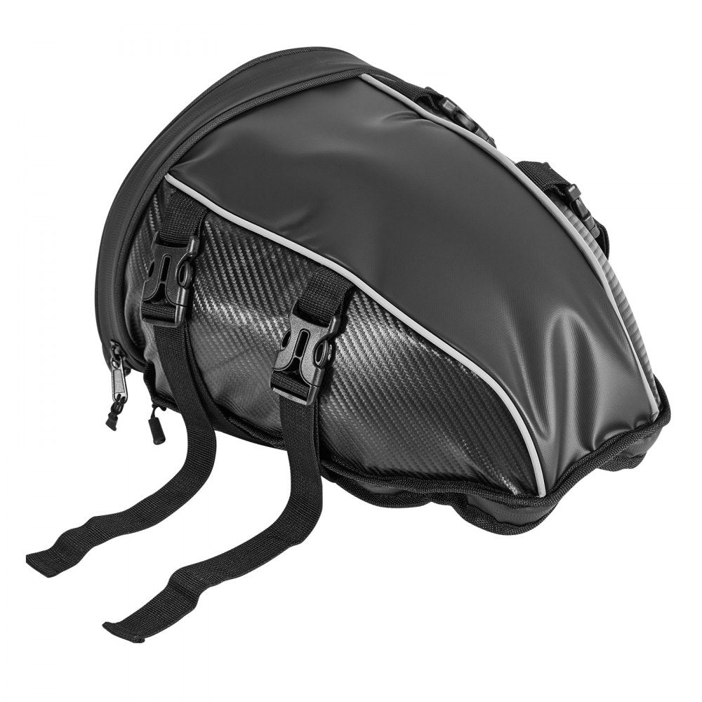VEVOR Motorcycle Tail Bag, 10 L Motorcycle Rear Seat Bag with Waterproof Rain Cover, Outdoor Sports Motorbike Luggage Storage Trunk Rack Backpack Handbag with Shoulder Strap and Inner Pocket, Black
