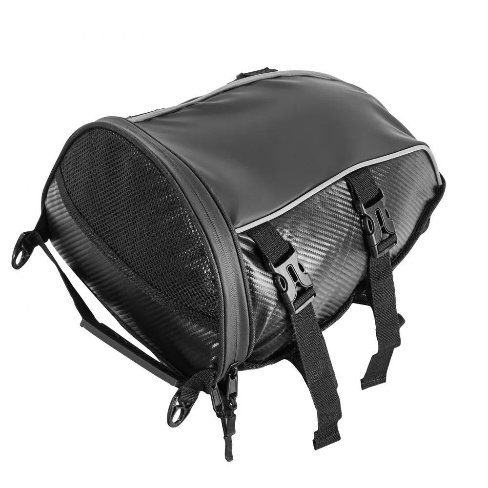 VEVOR Motorcycle Tail Bag, 10 L Motorcycle Rear Seat Bag with Waterproof Rain Cover, Outdoor Sports Motorbike Luggage Storage Trunk Rack Backpack Handbag with Shoulder Strap and Inner Pocket, Black