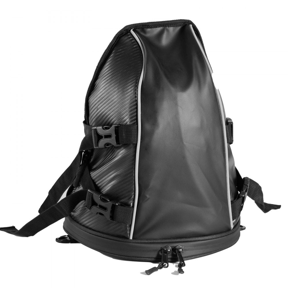 VEVOR Motorcycle Tail Bag, 10 L Motorcycle Rear Seat Bag with Waterproof Rain Cover, Outdoor Sports Motorbike Luggage Storage Trunk Rack Backpack Handbag with Shoulder Strap and Inner Pocket, Black